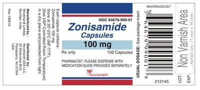 Container Label (Zonisamide 100 mg)